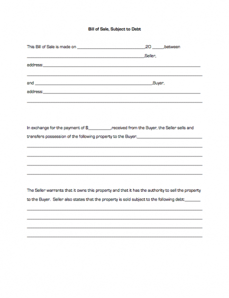 bill of sale of business form