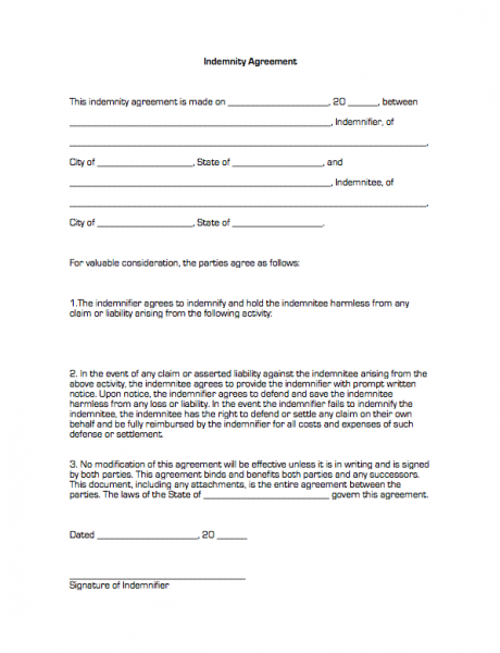 indemnity agreement template indemnity clause template 28 images indemnity indemnity agreement template indemnity clause template 28 images indemnity