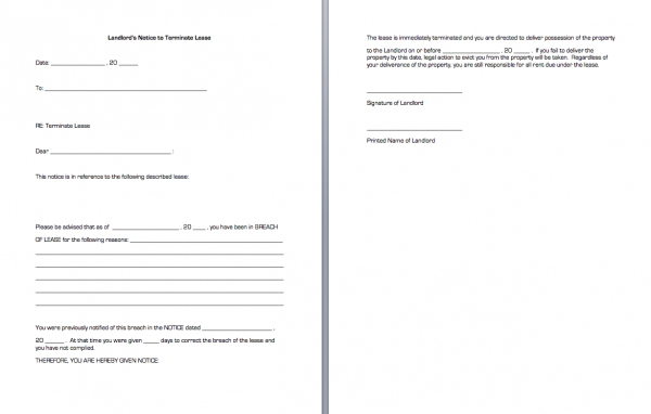 notice of lease termination