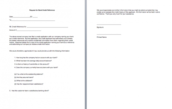 credit reference form