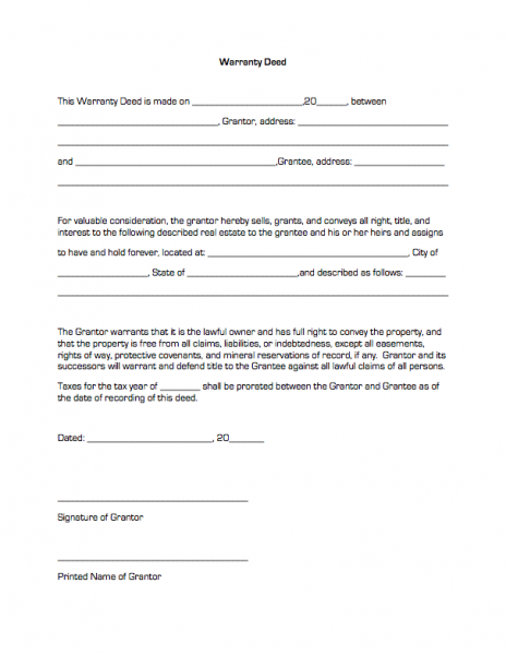 warranty deed form template warranty deed legal templates warranty free warranty deed form texas